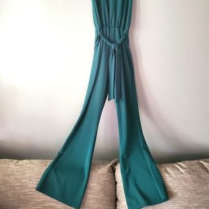 Scuba High Neck Tie Waist Jumpsuit